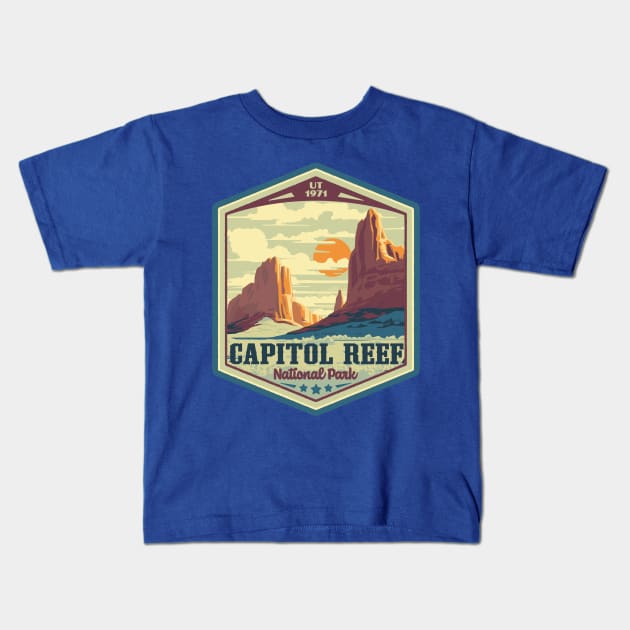 Capitol Reef National Park Kids T-Shirt by GIANTSTEPDESIGN